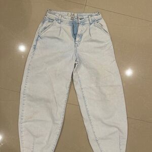 Free people barrel jeans light wash